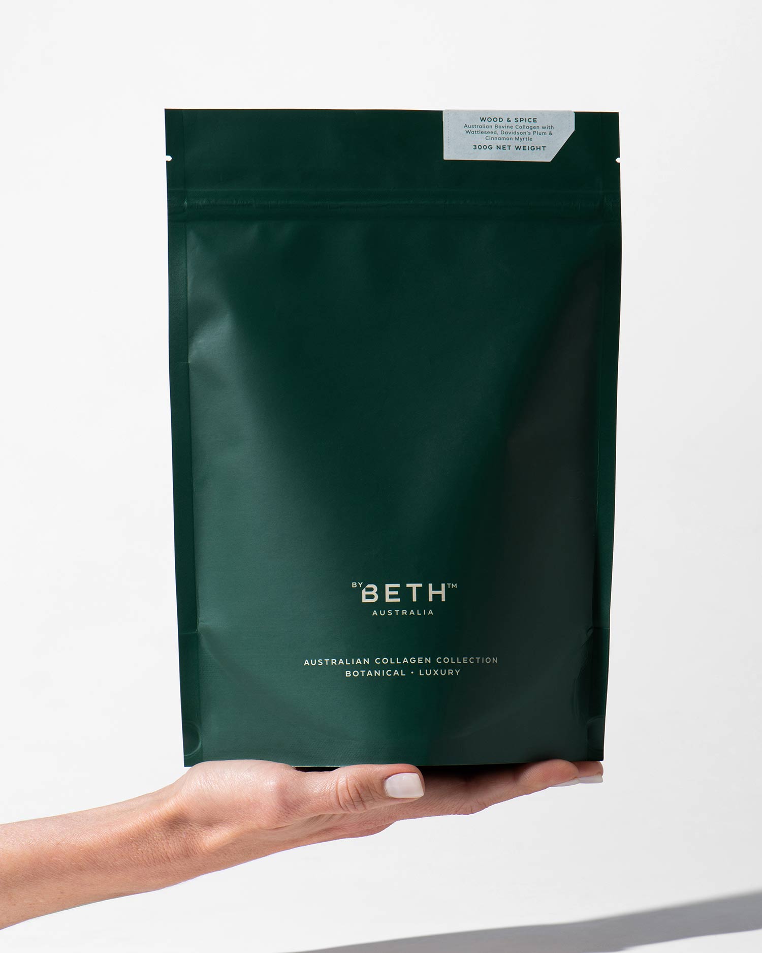 WOOD & SPICE <br>Bovine Collagen with Wattleseed, Davidson’s Plum & Cinnamon Myrtle Refill Pouch 300g - ByBeth.com
