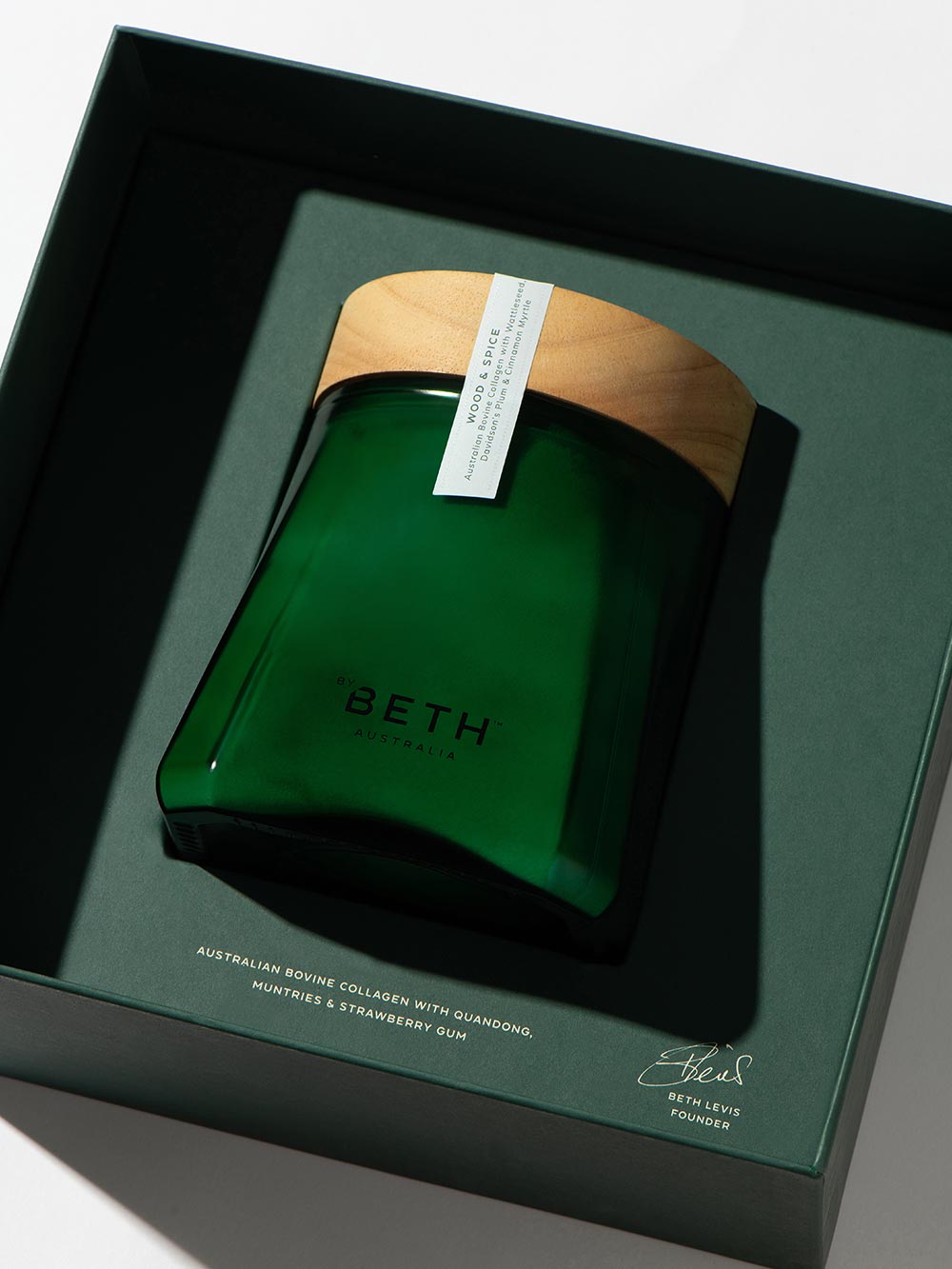 WOOD & SPICE <br>Bovine Collagen with Wattleseed, Davidson’s Plum & Cinnamon Myrtle By Beth Vessel 300g - ByBeth.com