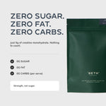 Zero sugar, zero fat, zero carbs per 5g serve