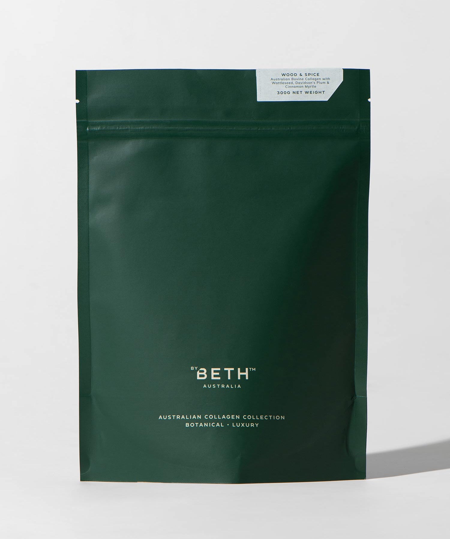 WOOD & SPICE <br>Bovine Collagen with Wattleseed, Davidson’s Plum & Cinnamon Myrtle Refill Pouch 300g - ByBeth.com